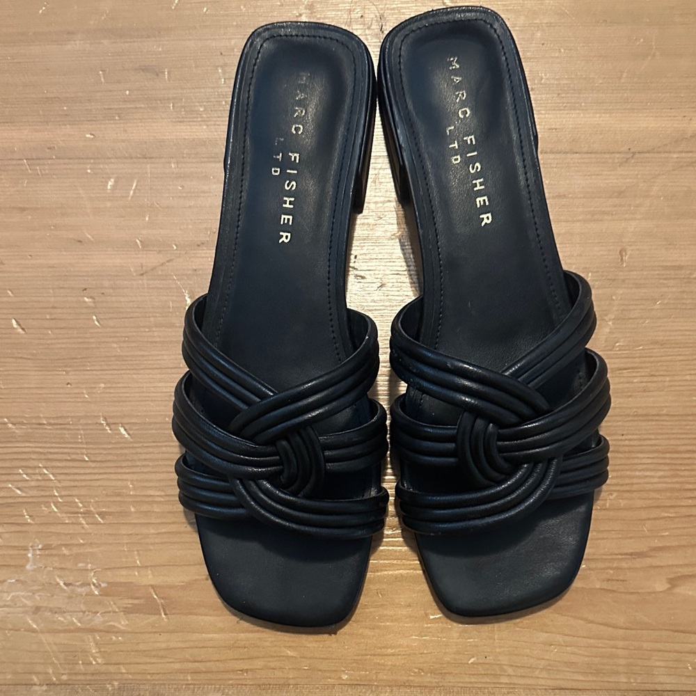 Marc Fisher Women's Elegant Black Slide Sandals